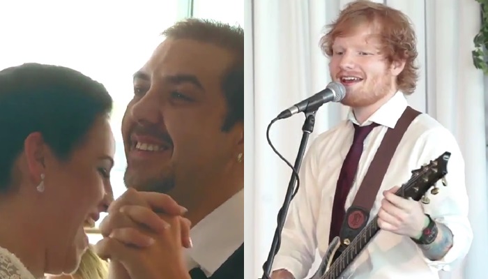 Ed Sheeran sorprende a una pareja cantando el día de su boda