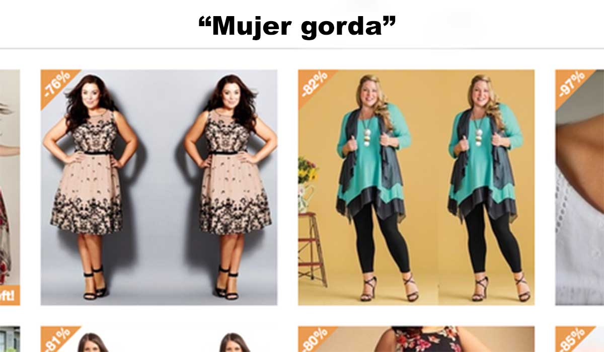 Esta web dice vender ropa para “mujeres gordas”