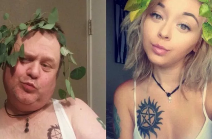 padre imita los selfies sexis de su hija