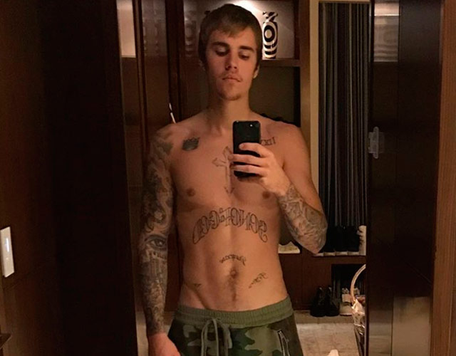 Justin Bieber sin camiseta vuelve a Instagram