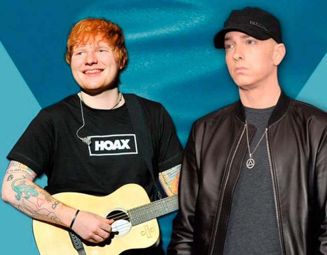 Ed Sheeran y Eminem en el vídeo de 'River'