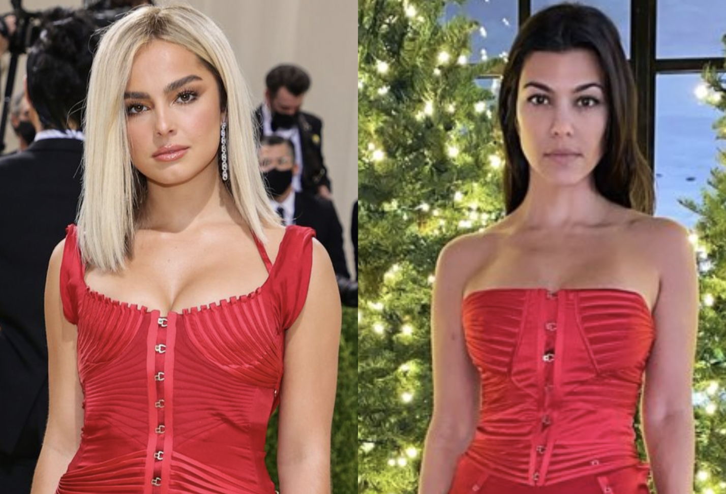 La gente cree que Addison Rae se puso el viejo vestido de Navidad de Kourtney Kardashian para la Gala del Met