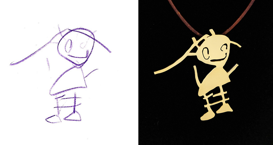 Convierte dibujos de niños en joyas