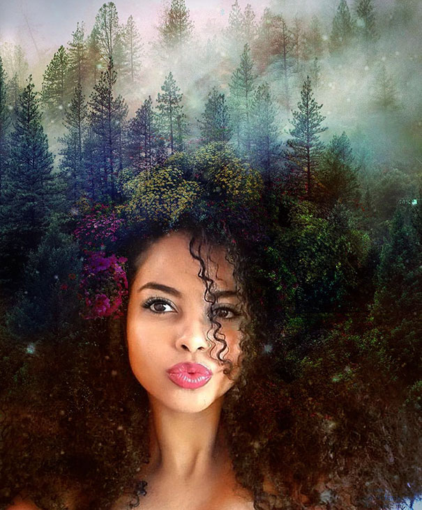 Artista crea paisaje con el pelo de mujeres negras