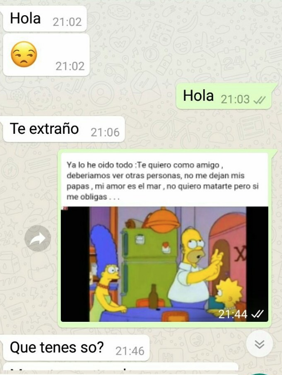 Deja a su novio con imágenes de Los Simpson 