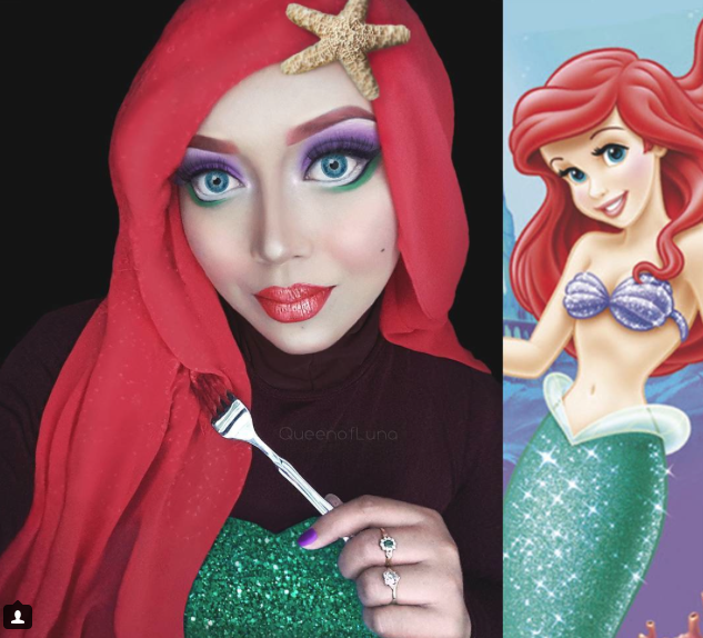Se convierte en princesas Disney con su hijab
