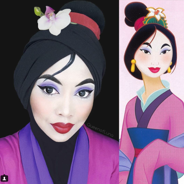 Se convierte en princesas Disney con su hijab