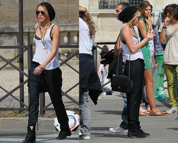 LOOKS: Miley Cyrus rodando en Paris