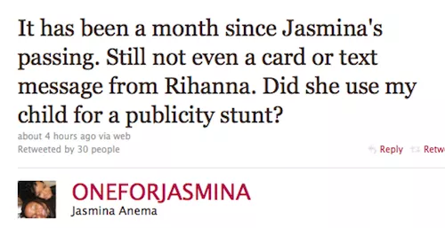 La madre de una fan fallecida se enfada con Rihanna