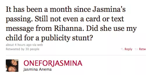 La madre de una fan fallecida se enfada con Rihanna La madre de una fan fallecida se enfada con Rihanna