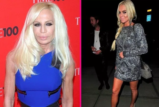 Separadas al nacer: Lindsay Lohan vs. Donatella Versace Separadas al nacer: Lindsay Lohan vs. Donatella Versace