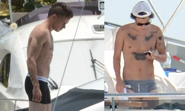 Harry Styles y Liam Payne en calzoncillos