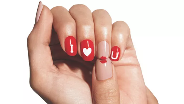 uñas san valentin