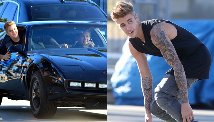 Justin Bieber graba un videoclip con David Hasselhoff