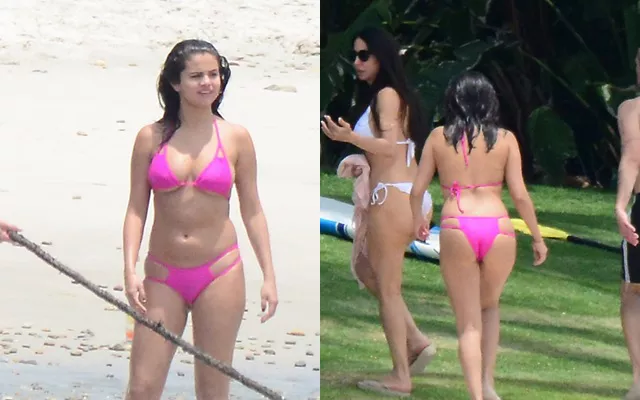 selena gomez bikini rosa