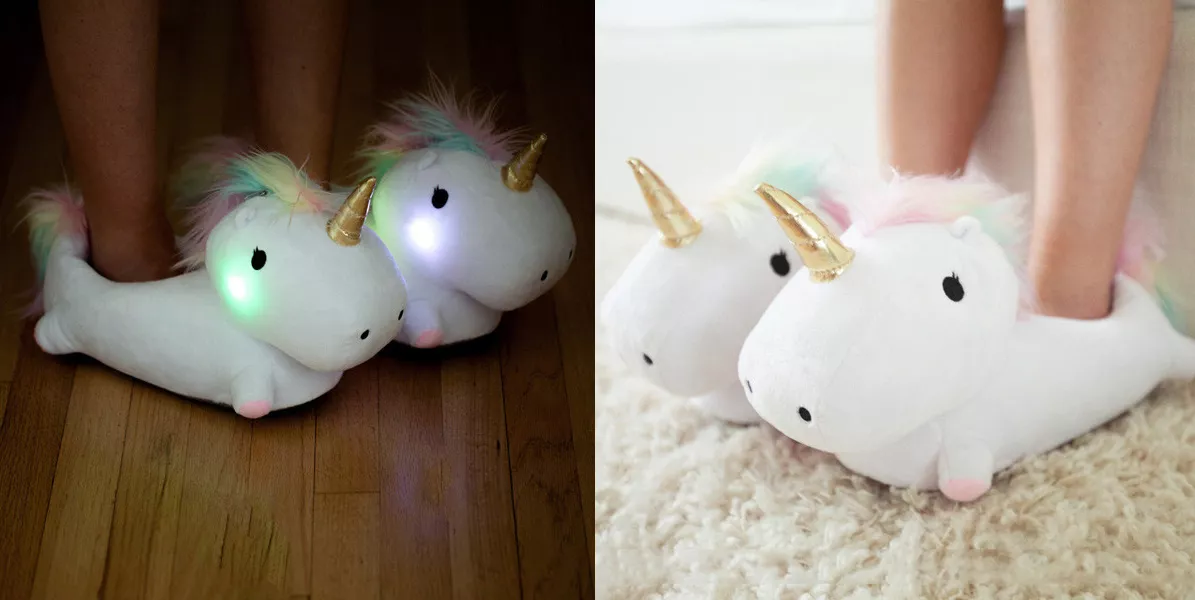 zapatillas de unicornios que se iluminan