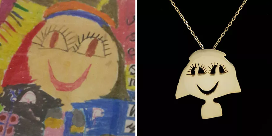 convierte dibujos de niños en joyas