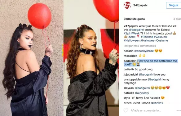 se disfraza de rihanna y le contesta