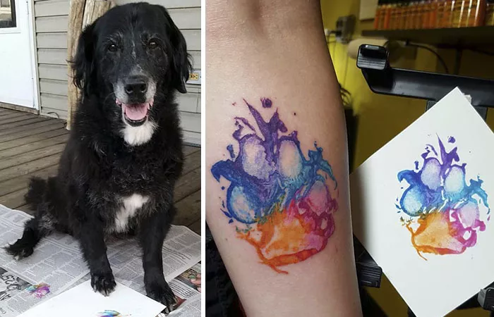 tatuajes de huellas de perro 