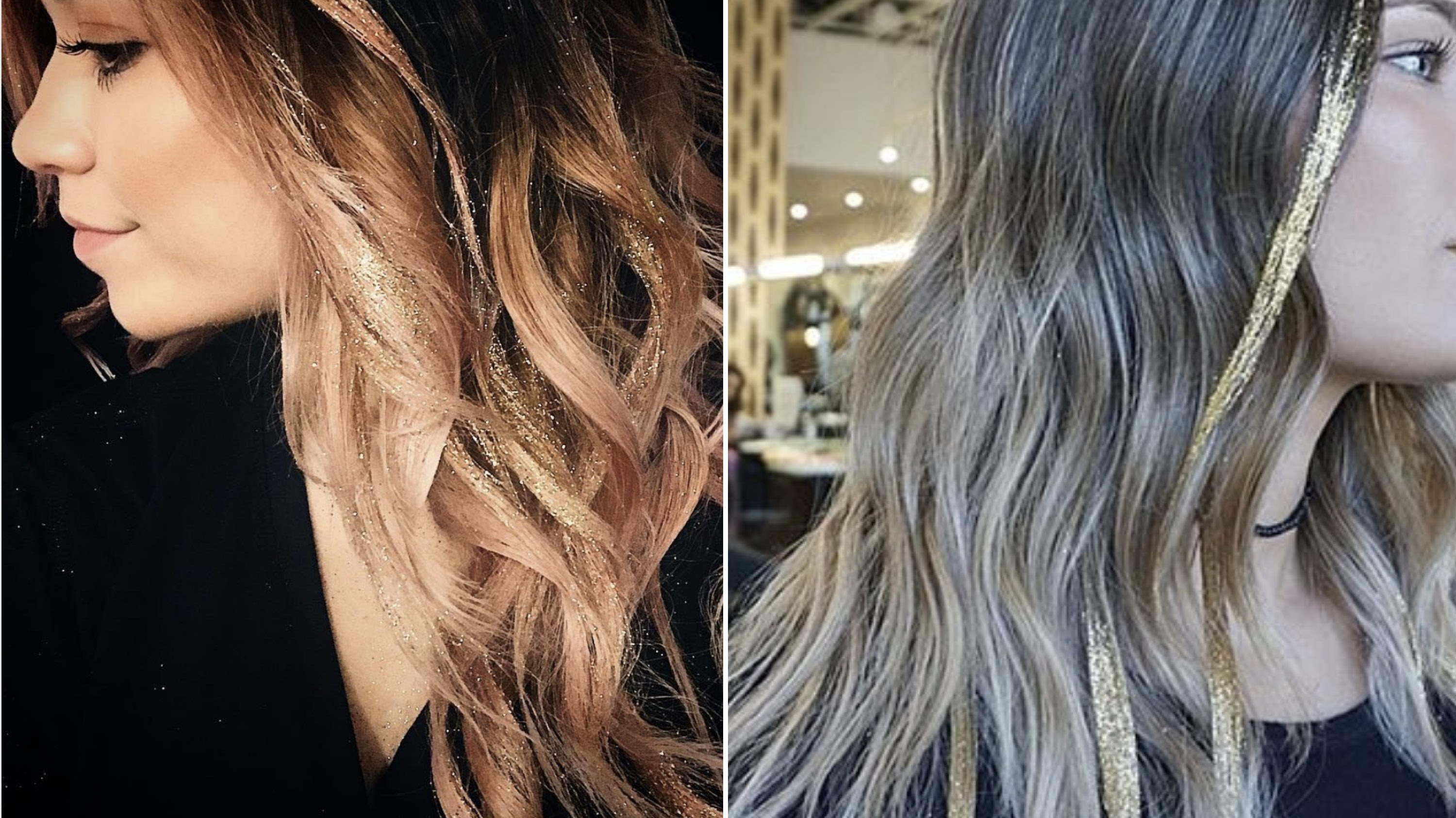 Las mechas con purpurina son la nueva tendencia de 2018