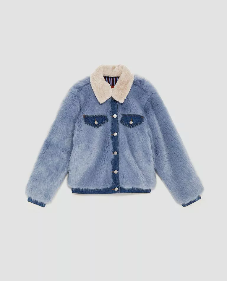 chaqueta vaquera peluche zara