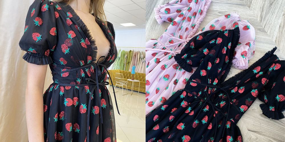 El vestido viral Lirika Matoshi fresa de TikTok está ahora disponible en negro