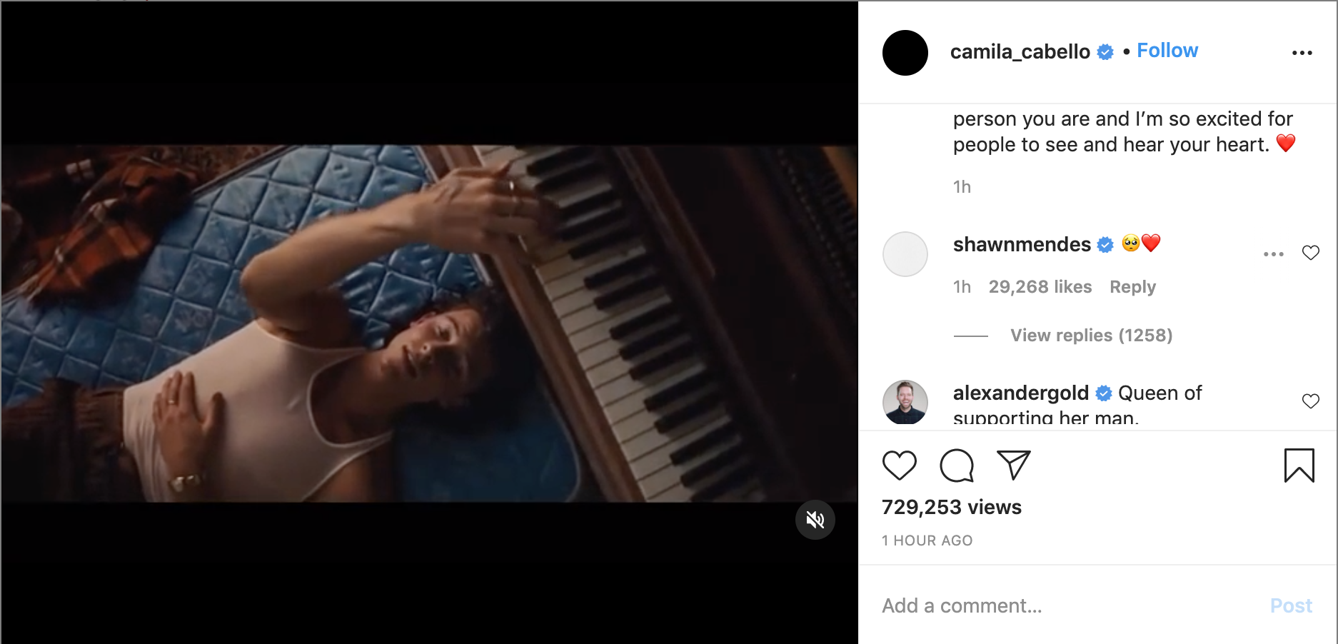 Camila Cabello publicó el más dulce mensaje sobre el nuevo álbum "Wonder" de Shawn Mendes