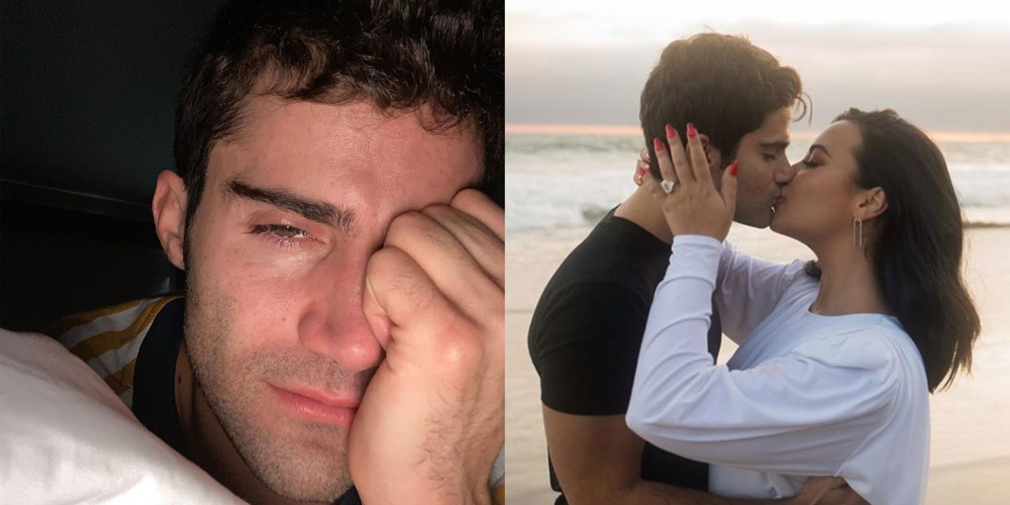 Max Ehrich lloraba en la playa donde se propuso a su ex-prometida Demi Lovato