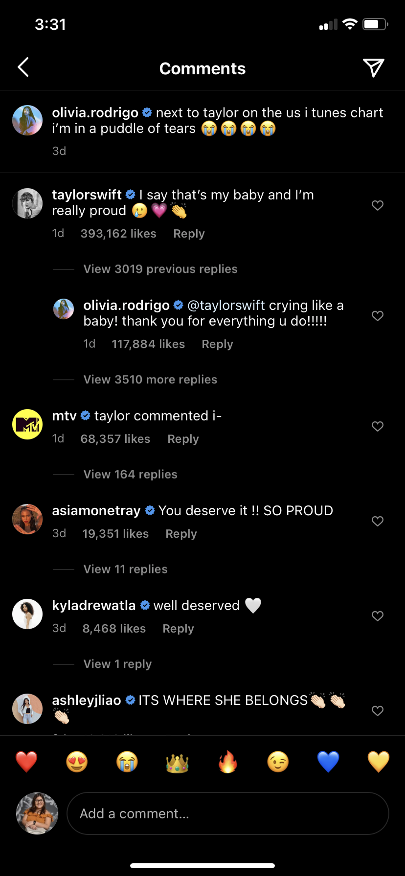 Olivia Rodrigo tuvo la mejor reacción al comentario de Taylor Swift sobre la "Licencia de conducir"