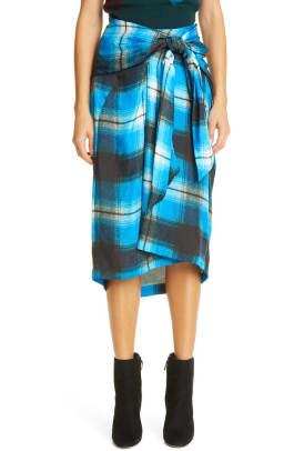 dries van noten plaid skirt