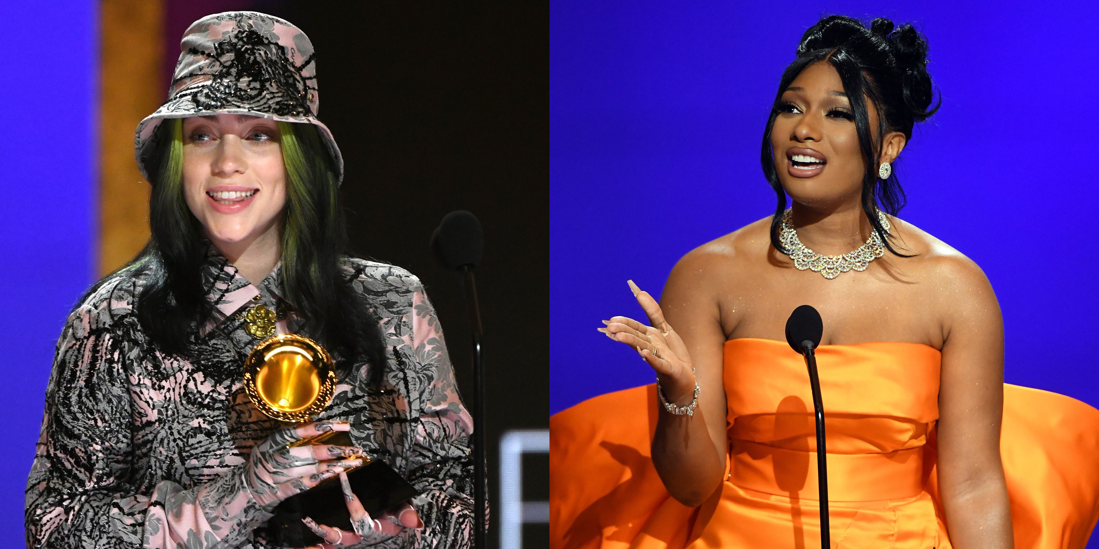 Billie Eilish dice que Megan Thee Stallion merecía el premio al disco del año durante el discurso de los Grammys 2021