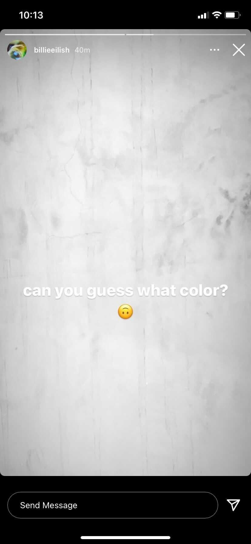 Billie Eilish se burla de su nuevo color de pelo en Instagram