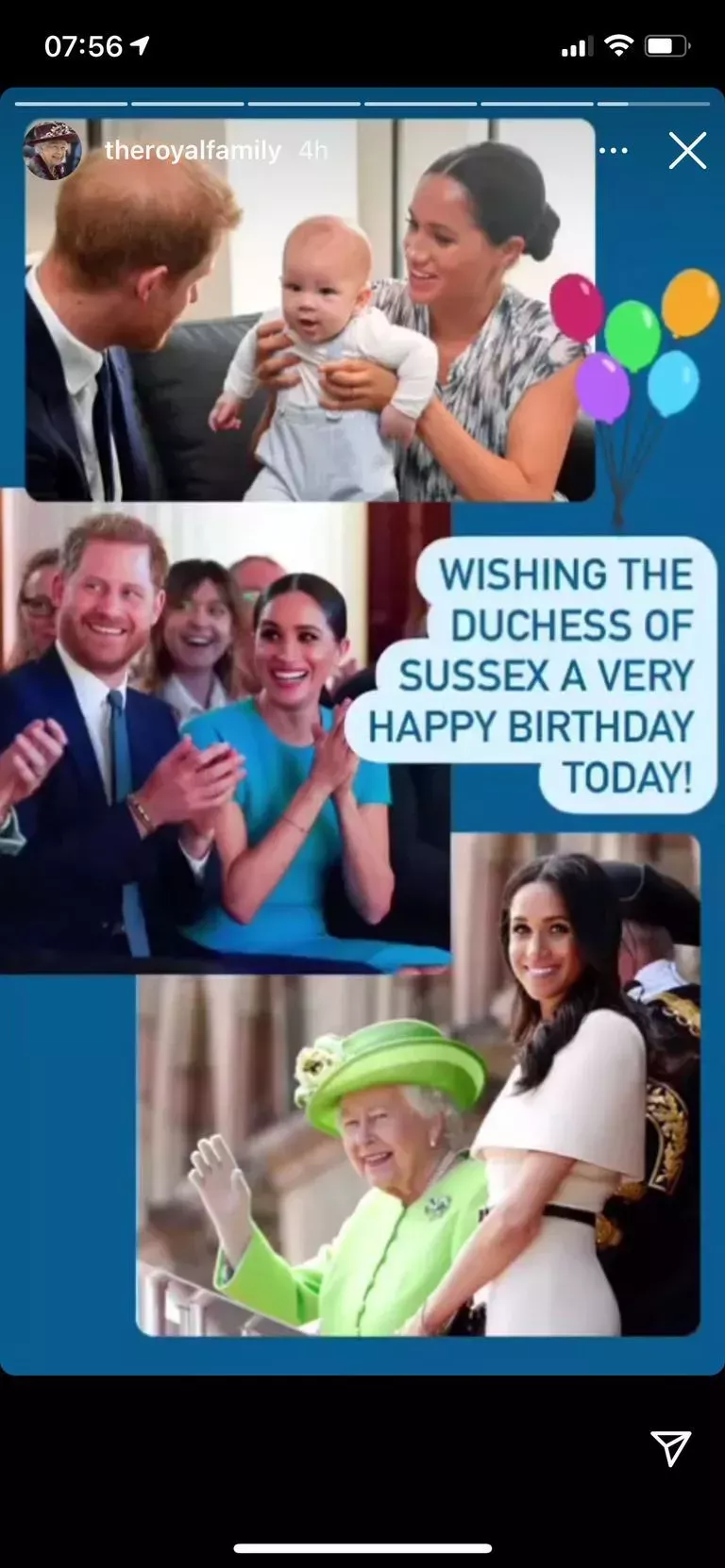 Los homenajes de la Reina, Carlos, Kate y Guillermo a Meghan Markle en su cumpleaños dicen mucho de su relación