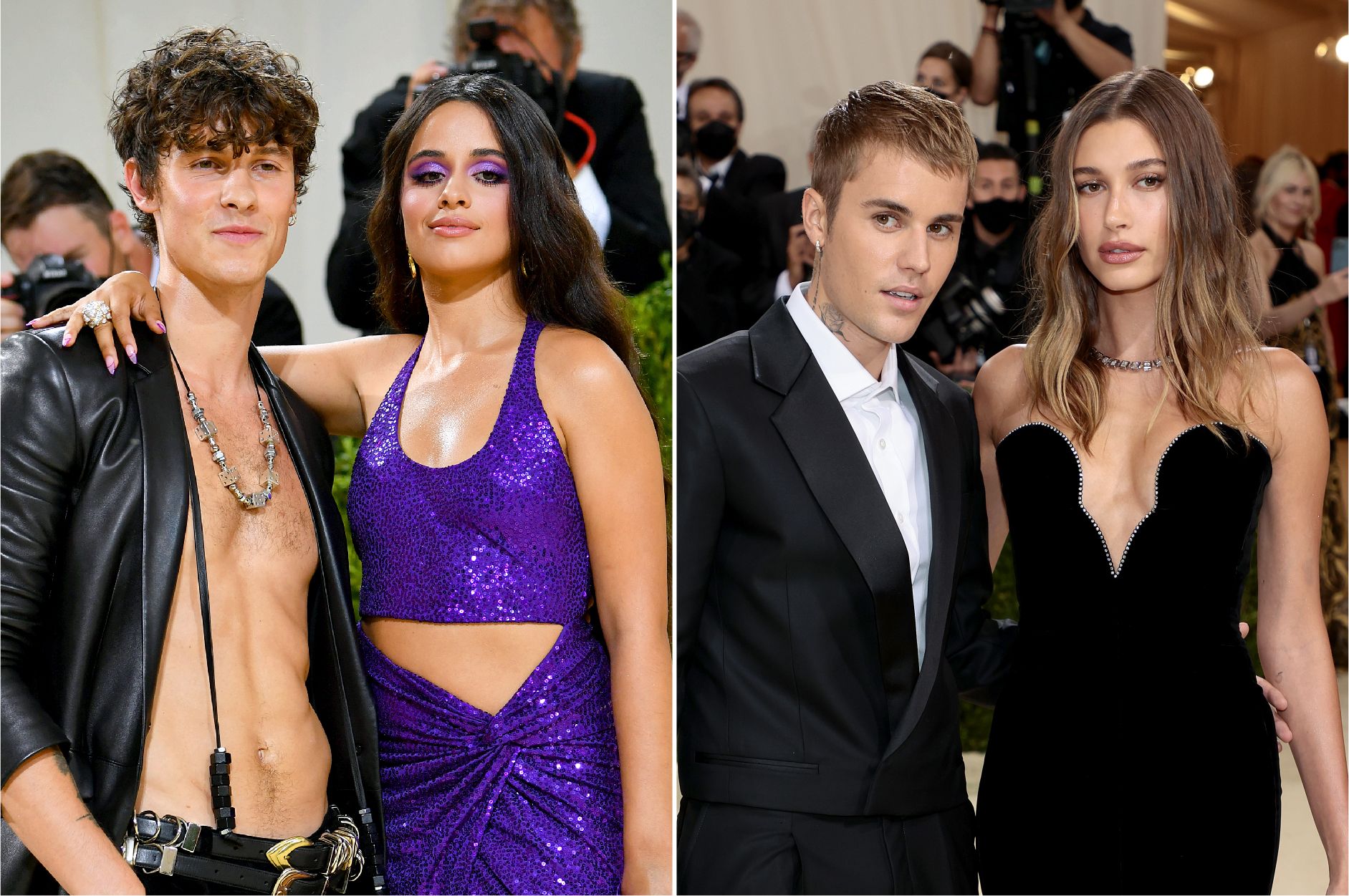 Shawn Mendes y Camilla Cabello tuvieron un "incómodo" reencuentro con Justin y Hailey Bieber en la Gala del Met