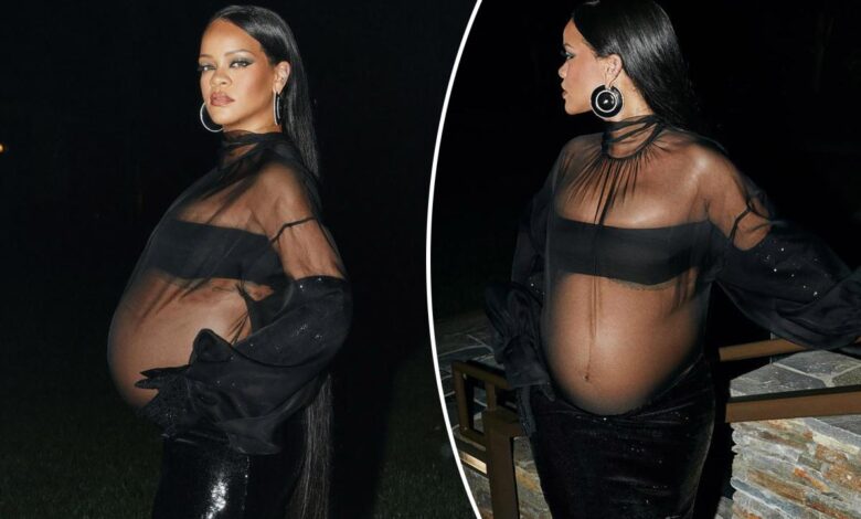 Rihanna, luce su embarazo con un precioso vestido en los Oscars 2022