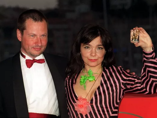 Lars von Trier y Björk asistieron al Festival de Cannes en 2000.