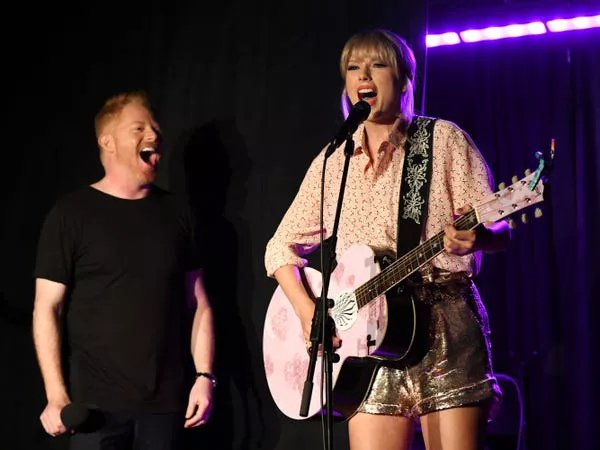 Taylor Swift performs at the Stonewall Inn during Pride Month in 2019.