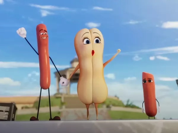 Seth Rogen y Michael Cera en 'Sausage Party: Foodtopia.'