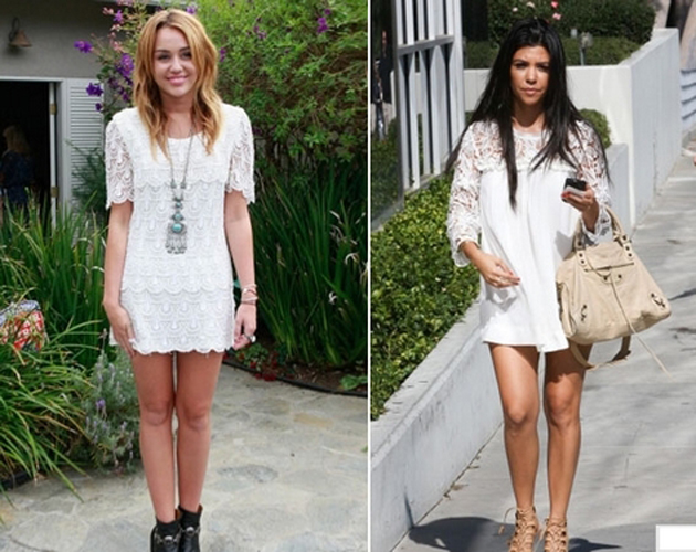 Miley Cyrus y Kourtney Kardashian como dos gotas de agua Miley Cyrus y Kourtney Kardashian como dos gotas de agua