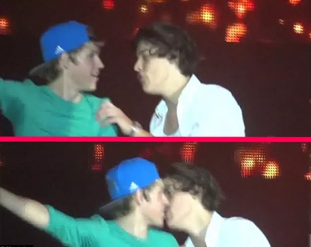 harry y niall beso