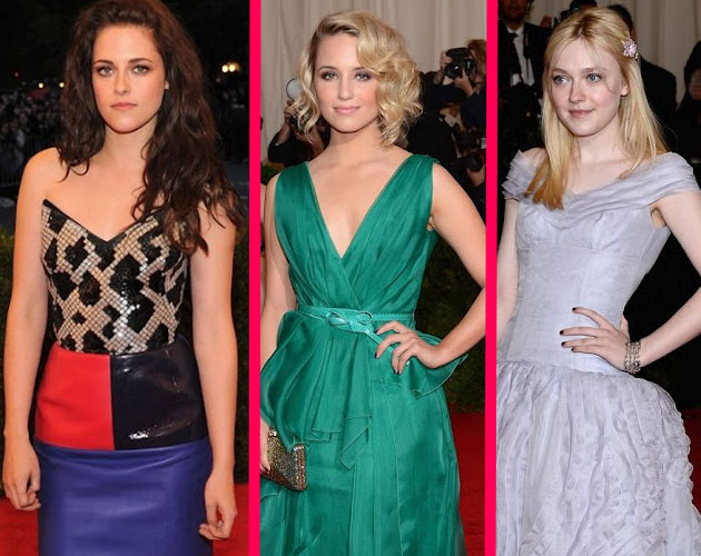 Kristen Stewart, Dakota Fanning y Dianna Agron en la Gala MET 2012 Kristen Stewart, Dakota Fanning y Dianna Agron en la Gala MET 2012