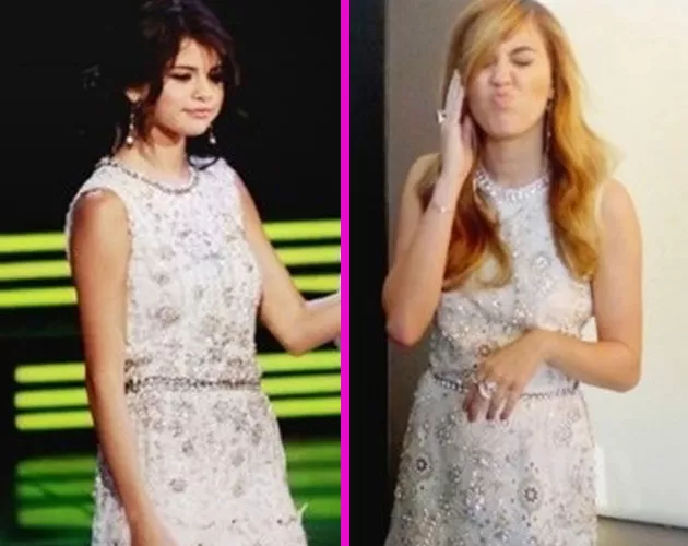 Miley Cyrus y Selena Gómez con el mismo vestido